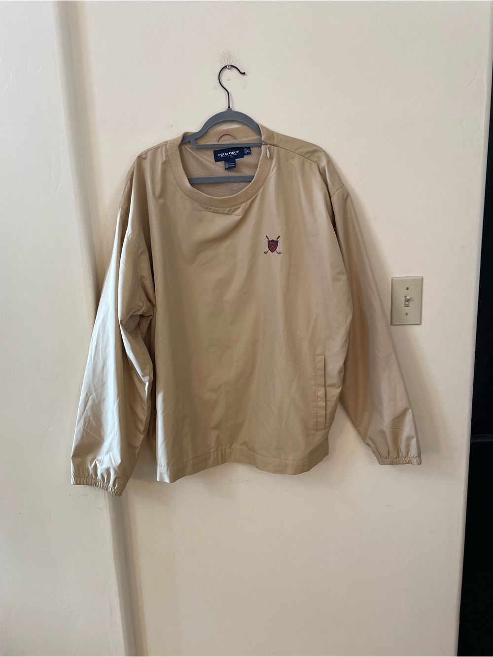 Vintage Polo Golf Ralph Lauren Tan Zip-Off Sleeve Windbreaker Jacket XL